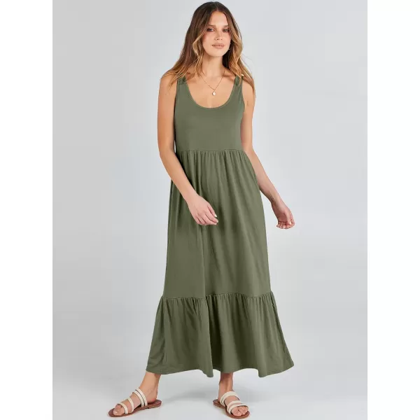 imageANRABESS Womens Summer Sleeveless Sundress Swing Dress Casual Flowy Tiered Beach Maxi Dress with PocketsGreen
