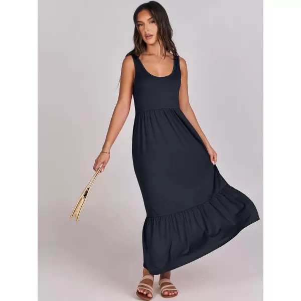 imageANRABESS Womens Summer Sleeveless Sundress Swing Dress Casual Flowy Tiered Beach Maxi Dress with PocketsNavy Blue