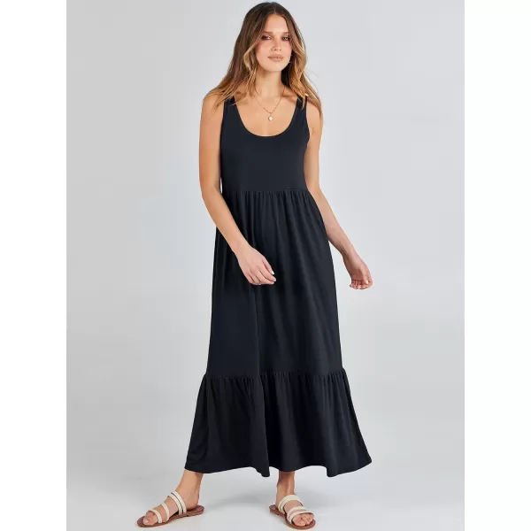 imageANRABESS Womens Summer Sleeveless Sundress Swing Dress Casual Flowy Tiered Beach Maxi Dress with PocketsNavy Blue