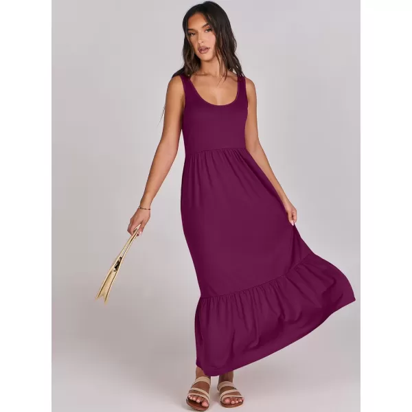 imageANRABESS Womens Summer Sleeveless Sundress Swing Dress Casual Flowy Tiered Beach Maxi Dress with PocketsPurple