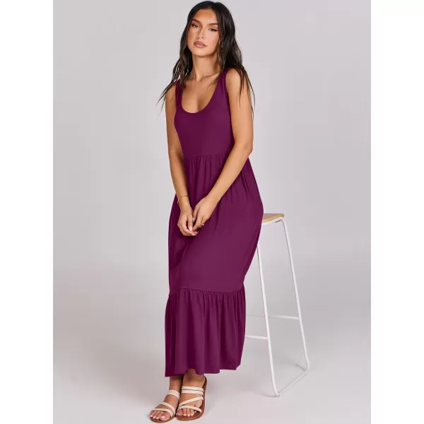 imageANRABESS Womens Summer Sleeveless Sundress Swing Dress Casual Flowy Tiered Beach Maxi Dress with PocketsPurple