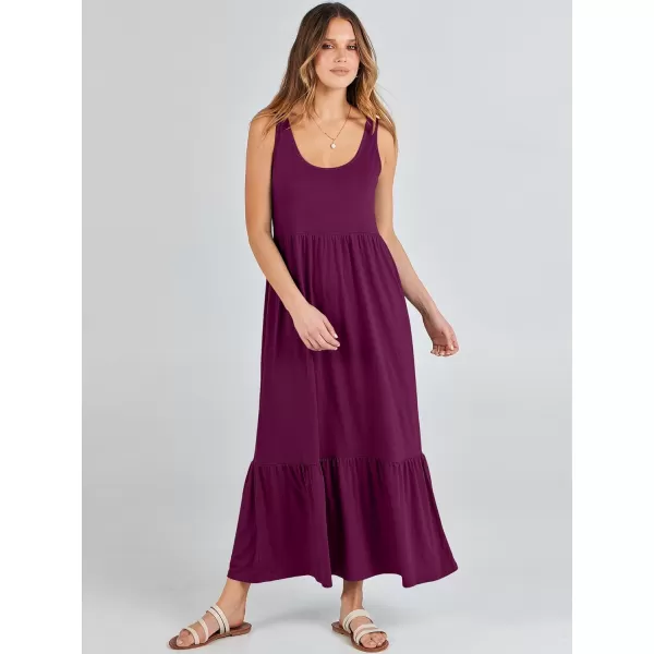 imageANRABESS Womens Summer Sleeveless Sundress Swing Dress Casual Flowy Tiered Beach Maxi Dress with PocketsPurple