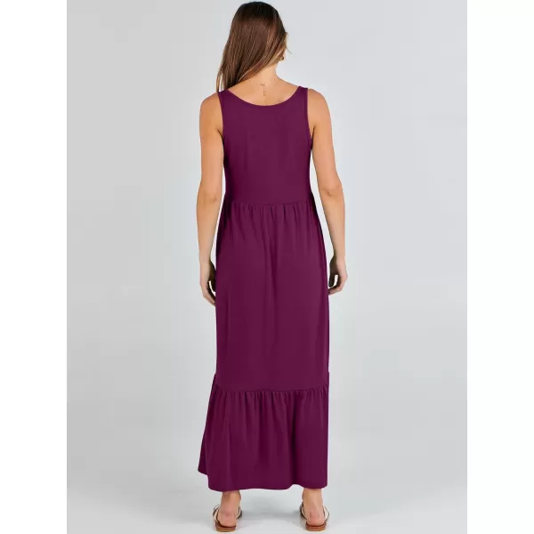 imageANRABESS Womens Summer Sleeveless Sundress Swing Dress Casual Flowy Tiered Beach Maxi Dress with PocketsPurple