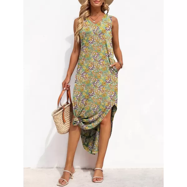 imageANRABESS Womens Summer Sleeveless V Neck Casual Loose Flowy Slit Maxi Beach Long Dresses with Pockets02 Floral