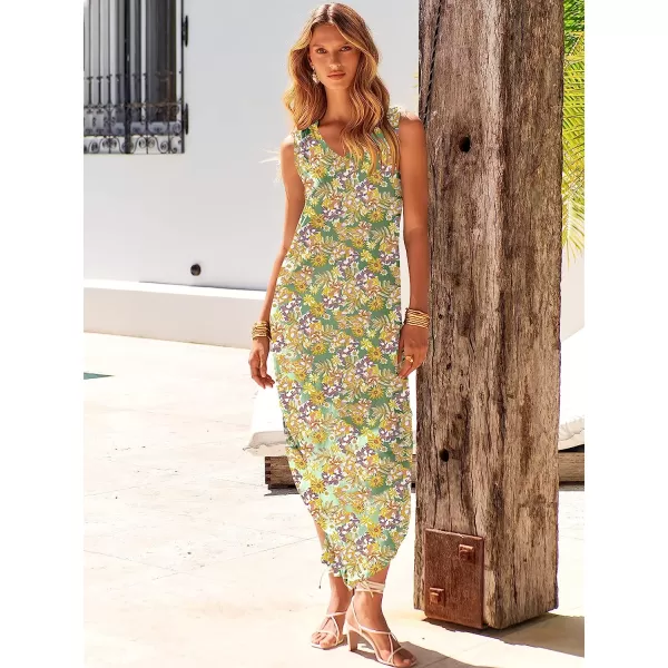 imageANRABESS Womens Summer Sleeveless V Neck Casual Loose Flowy Slit Maxi Beach Long Dresses with Pockets02 Floral