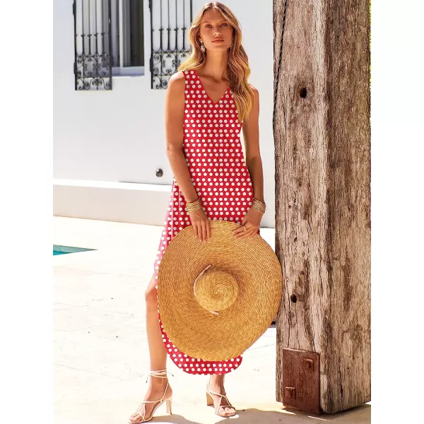imageANRABESS Womens Summer Sleeveless V Neck Casual Loose Flowy Slit Maxi Beach Long Dresses with Pockets03 Dot