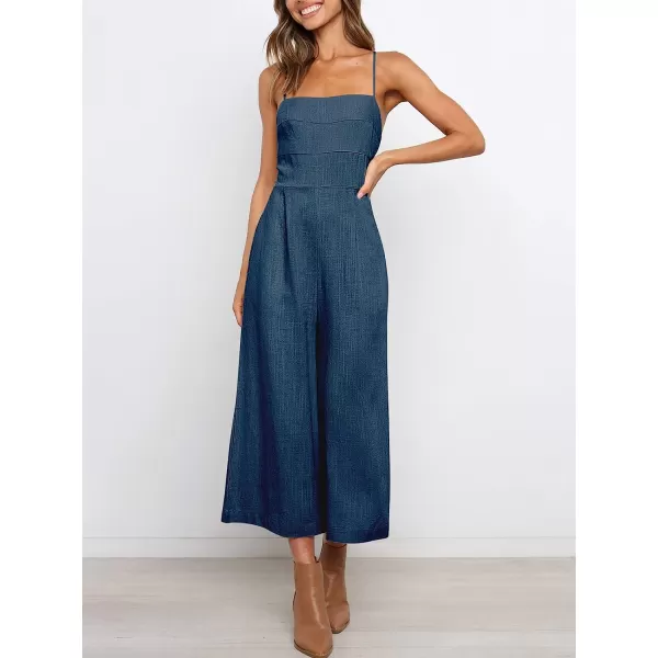 imageANRABESS Womens Summer Spaghetti Strap Tie Back Sleeveless Dressy High Waist Wide Leg Jumpsuit Rompers PocketsBlue Gray