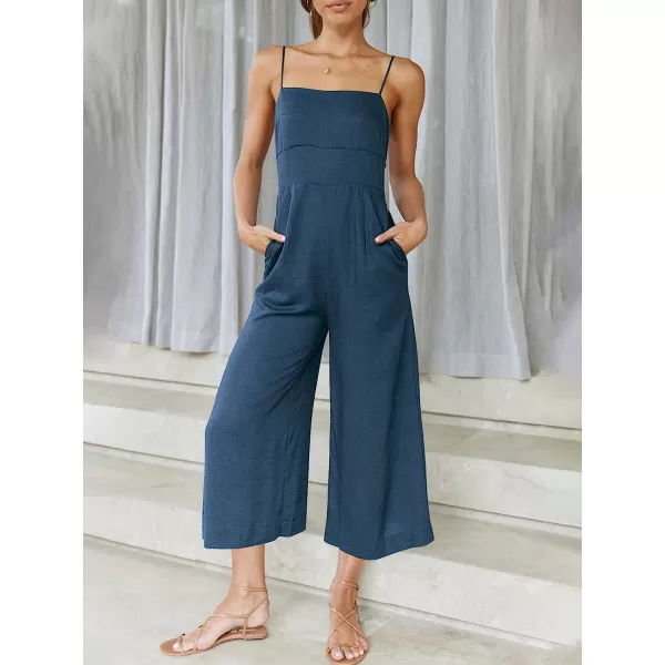 imageANRABESS Womens Summer Spaghetti Strap Tie Back Sleeveless Dressy High Waist Wide Leg Jumpsuit Rompers PocketsBlue Gray