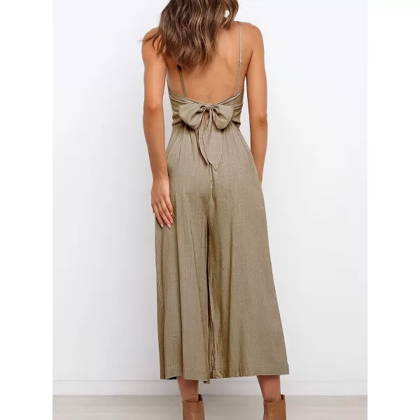 imageANRABESS Womens Summer Spaghetti Strap Tie Back Sleeveless Dressy High Waist Wide Leg Jumpsuit Rompers PocketsKhaki