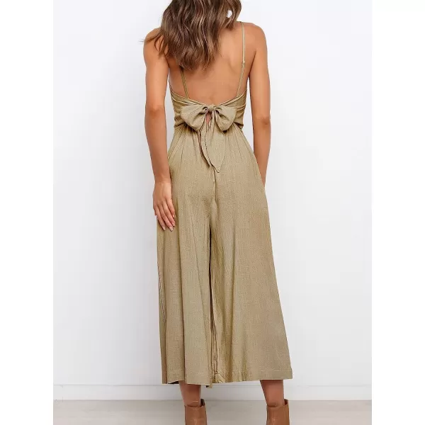 imageANRABESS Womens Summer Spaghetti Strap Tie Back Sleeveless Dressy High Waist Wide Leg Jumpsuit Rompers PocketsLight Brown