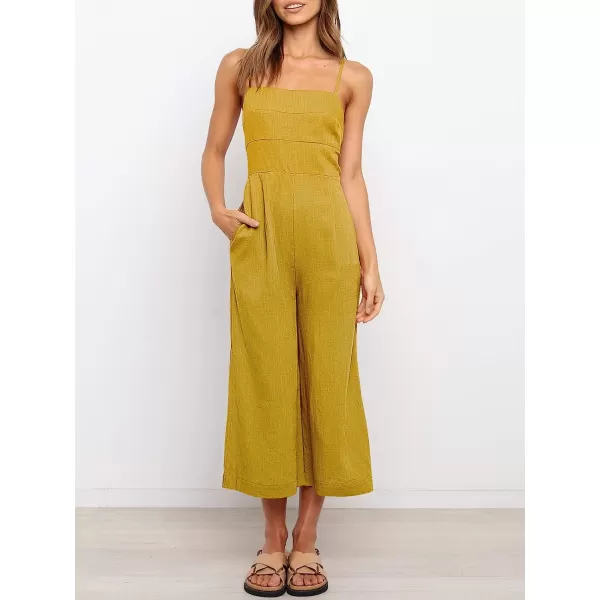 imageANRABESS Womens Summer Spaghetti Strap Tie Back Sleeveless Dressy High Waist Wide Leg Jumpsuit Rompers PocketsYellow