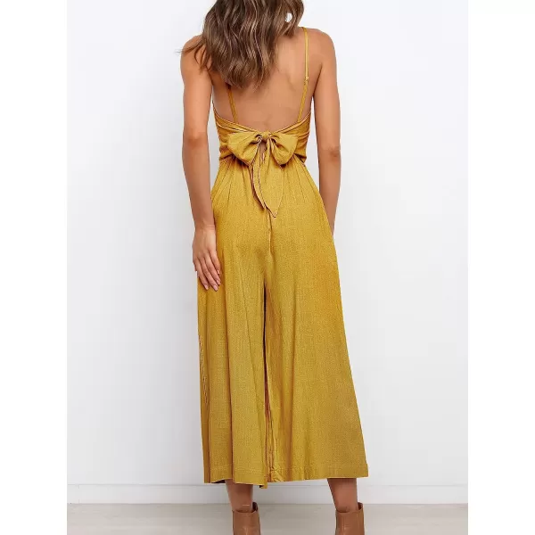 imageANRABESS Womens Summer Spaghetti Strap Tie Back Sleeveless Dressy High Waist Wide Leg Jumpsuit Rompers PocketsYellow