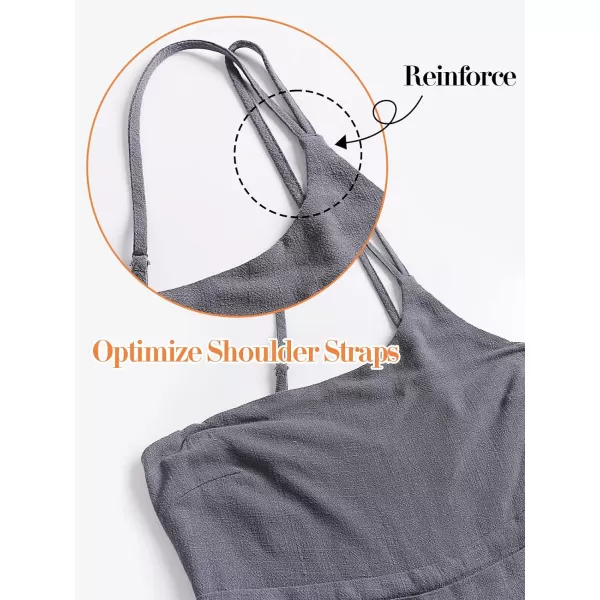 imageANRABESS Womens Summer Straps One Shoulder High Waist Casual Wide Leg Linen Jumpsuit Romper with PocketsKahki