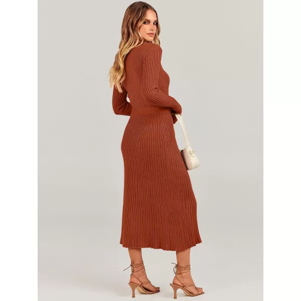 imageANRABESS Womens Sweater Dress 2023 Fall Long Sleeve V Neck Tie Waist Slim Fit Elegant Ribbed Knit Bodycon Midi DressANRABESS Womens Sweater Dress 2023 Fall Long Sleeve V Neck Tie Waist Slim Fit Elegant Ribbed Knit Bodycon Midi Dress