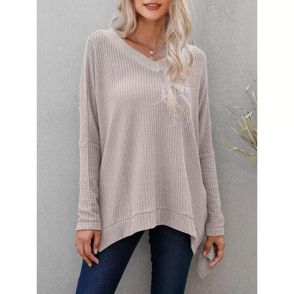imageANRABESS Womens Sweater Oversized Turtleneck Long Batwing Sleeve Waffle Knit Casual Loose Split Hem Tunic Pullover TopsVneck Purple