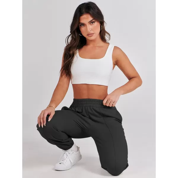 imageANRABESS Womens Sweatpants Baggy Casual High Waisted Workout Athletic Cinch Bottom Joggers PantsBlack