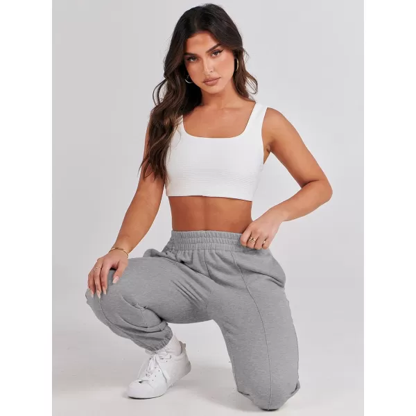 imageANRABESS Womens Sweatpants Baggy Casual High Waisted Workout Athletic Cinch Bottom Joggers PantsDeep Gray