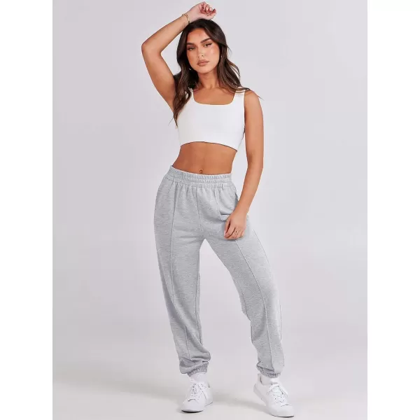 imageANRABESS Womens Sweatpants Baggy Casual High Waisted Workout Athletic Cinch Bottom Joggers PantsGray