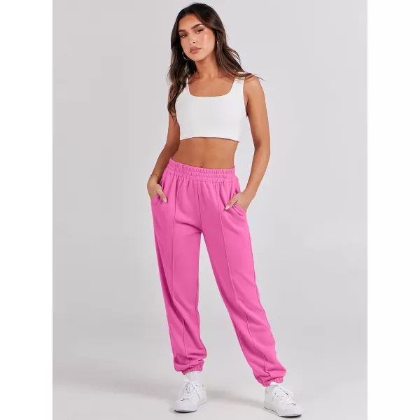 imageANRABESS Womens Sweatpants Baggy Casual High Waisted Workout Athletic Cinch Bottom Joggers PantsHot Pink