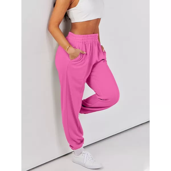 imageANRABESS Womens Sweatpants Baggy Casual High Waisted Workout Athletic Cinch Bottom Joggers PantsHot Pink