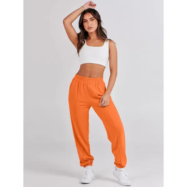 imageANRABESS Womens Sweatpants Baggy Casual High Waisted Workout Athletic Cinch Bottom Joggers PantsOrange
