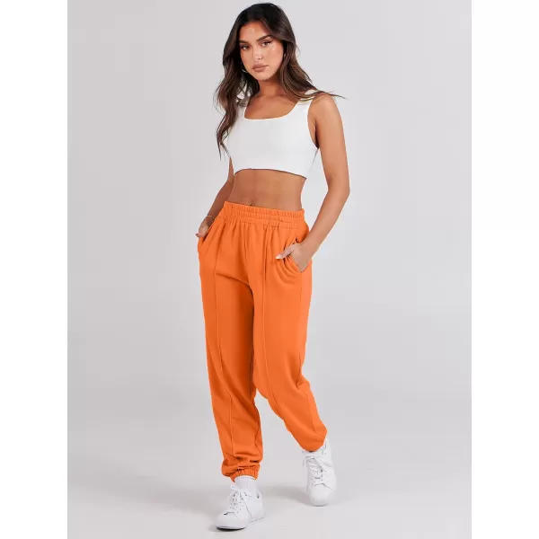 imageANRABESS Womens Sweatpants Baggy Casual High Waisted Workout Athletic Cinch Bottom Joggers PantsOrange