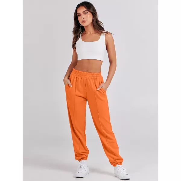 imageANRABESS Womens Sweatpants Baggy Casual High Waisted Workout Athletic Cinch Bottom Joggers PantsOrange