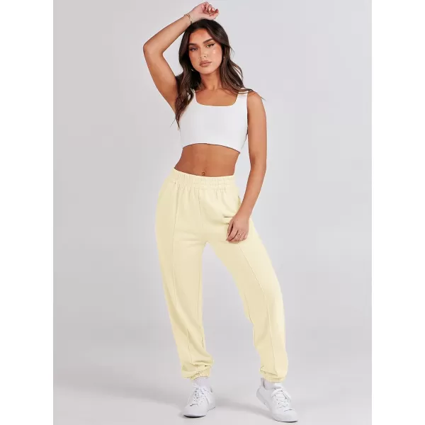 imageANRABESS Womens Sweatpants Baggy Casual High Waisted Workout Athletic Cinch Bottom Joggers PantsPastel Yellow