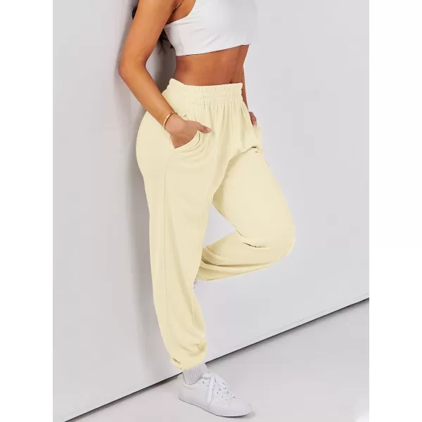 imageANRABESS Womens Sweatpants Baggy Casual High Waisted Workout Athletic Cinch Bottom Joggers PantsPastel Yellow