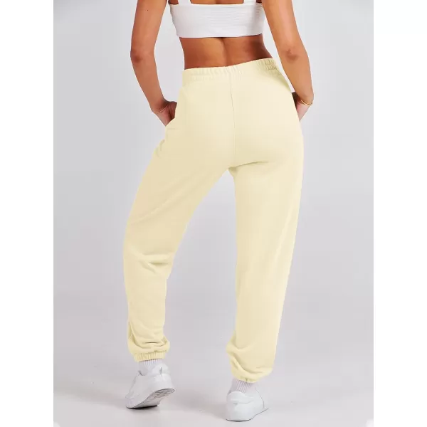 imageANRABESS Womens Sweatpants Baggy Casual High Waisted Workout Athletic Cinch Bottom Joggers PantsPastel Yellow