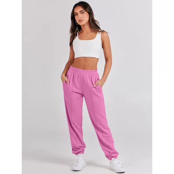 imageANRABESS Womens Sweatpants Baggy Casual High Waisted Workout Athletic Cinch Bottom Joggers PantsPink