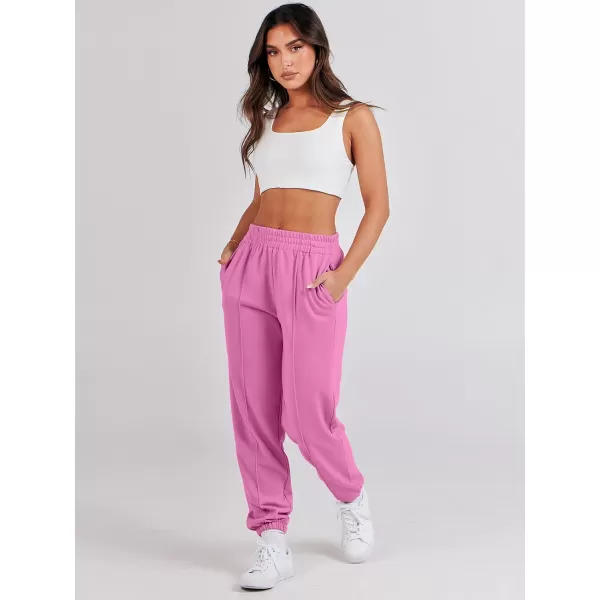 imageANRABESS Womens Sweatpants Baggy Casual High Waisted Workout Athletic Cinch Bottom Joggers PantsPink