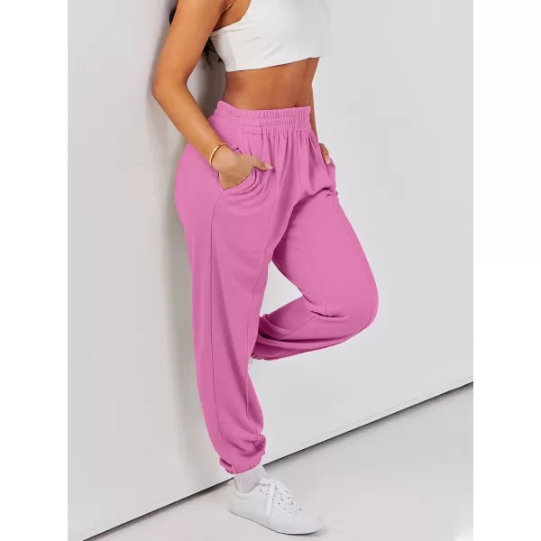 imageANRABESS Womens Sweatpants Baggy Casual High Waisted Workout Athletic Cinch Bottom Joggers PantsPink