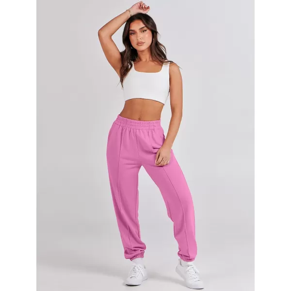 imageANRABESS Womens Sweatpants Baggy Casual High Waisted Workout Athletic Cinch Bottom Joggers PantsPink