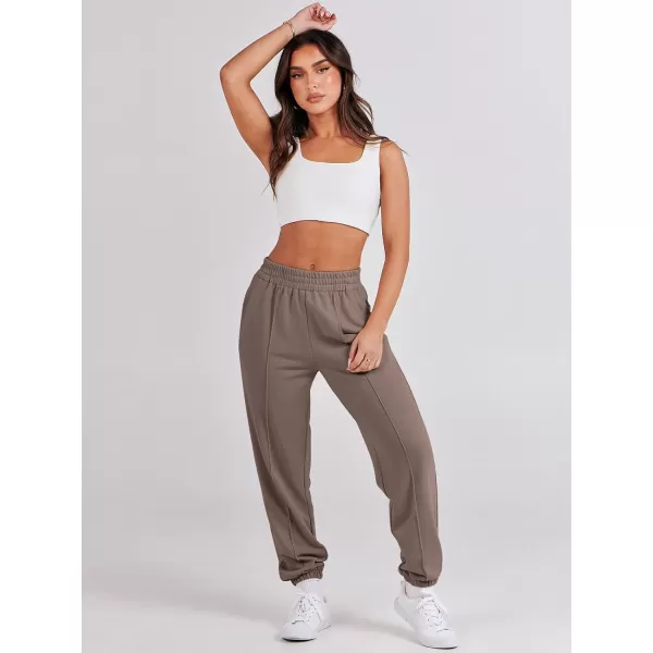 imageANRABESS Womens Sweatpants Baggy Casual High Waisted Workout Athletic Cinch Bottom Joggers PantsTaupe