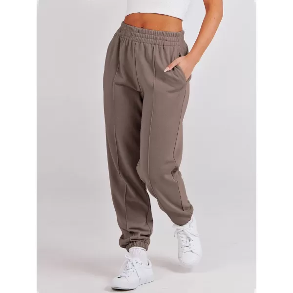 imageANRABESS Womens Sweatpants Baggy Casual High Waisted Workout Athletic Cinch Bottom Joggers PantsTaupe