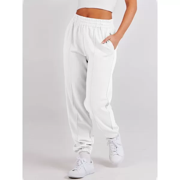 imageANRABESS Womens Sweatpants Baggy Casual High Waisted Workout Athletic Cinch Bottom Joggers PantsWhite