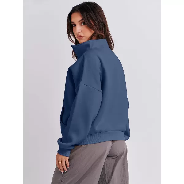imageANRABESS Womens Sweatshirts Long Sleeve Oversized Fleece Half Zip Crop Hoodies Teen Girls Y2K Fall PulloverNavy Blue