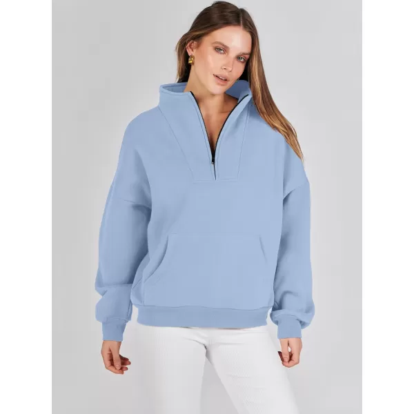 imageANRABESS Womens Sweatshirts Long Sleeve Oversized Fleece Half Zip Crop Hoodies Teen Girls Y2K Fall PulloverSky
