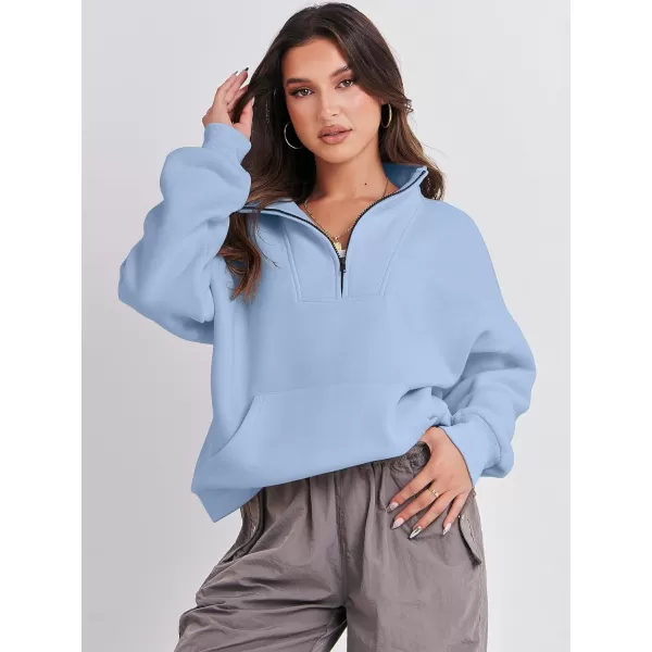 imageANRABESS Womens Sweatshirts Long Sleeve Oversized Fleece Half Zip Crop Hoodies Teen Girls Y2K Fall PulloverSky