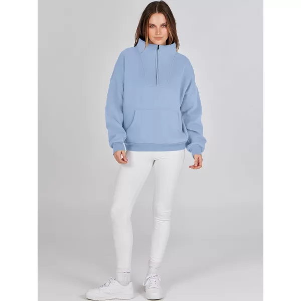 imageANRABESS Womens Sweatshirts Long Sleeve Oversized Fleece Half Zip Crop Hoodies Teen Girls Y2K Fall PulloverSky