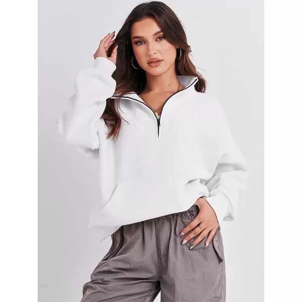 imageANRABESS Womens Sweatshirts Long Sleeve Oversized Fleece Half Zip Crop Hoodies Teen Girls Y2K Fall PulloverWhite