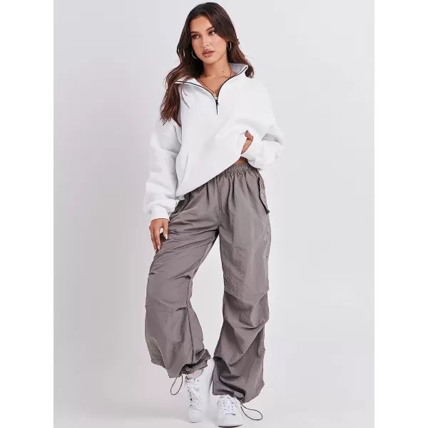 imageANRABESS Womens Sweatshirts Long Sleeve Oversized Fleece Half Zip Crop Hoodies Teen Girls Y2K Fall PulloverWhite