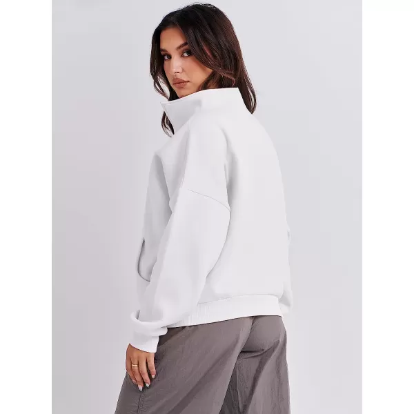 imageANRABESS Womens Sweatshirts Long Sleeve Oversized Fleece Half Zip Crop Hoodies Teen Girls Y2K Fall PulloverWhite