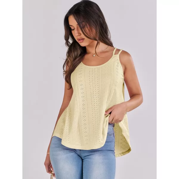 imageANRABESS Womens Tank Tops Eyelet Embroidery Casual Spaghetti Strap Camisoles Boho Flowy ShirtsApricot