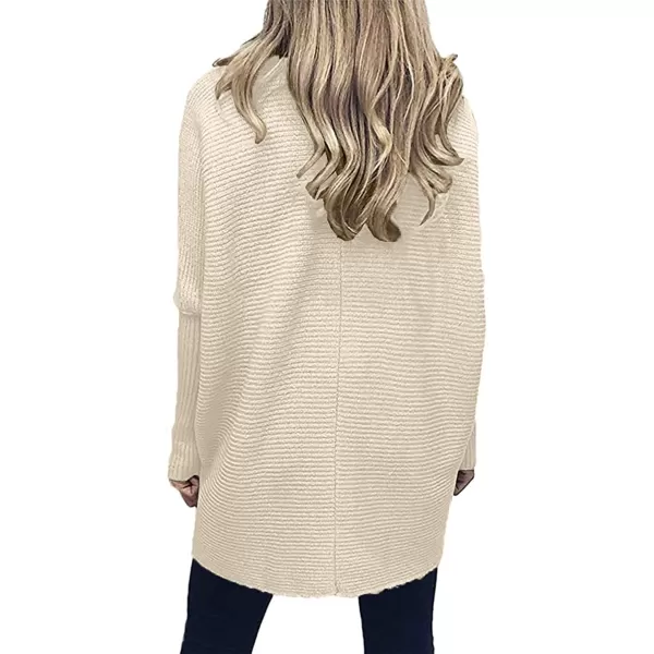 imageANRABESS Womens Turtleneck Long Batwing Sleeve Asymmetric Hem Casual Pullover Sweater Knit TopsApricot