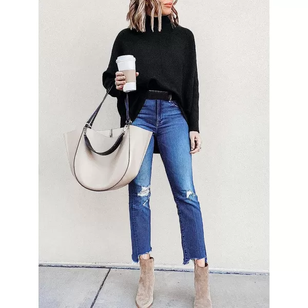 imageANRABESS Womens Turtleneck Long Batwing Sleeve Asymmetric Hem Casual Pullover Sweater Knit TopsBlack