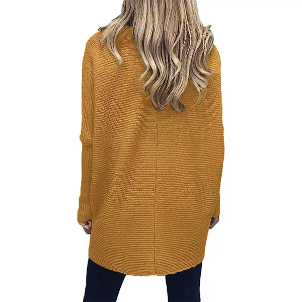 imageANRABESS Womens Turtleneck Long Batwing Sleeve Asymmetric Hem Casual Pullover Sweater Knit TopsCamel