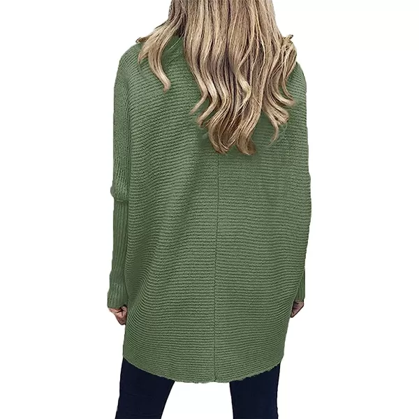 imageANRABESS Womens Turtleneck Long Batwing Sleeve Asymmetric Hem Casual Pullover Sweater Knit TopsCeladon