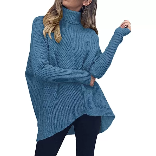 imageANRABESS Womens Turtleneck Long Batwing Sleeve Asymmetric Hem Casual Pullover Sweater Knit TopsDenim Blue